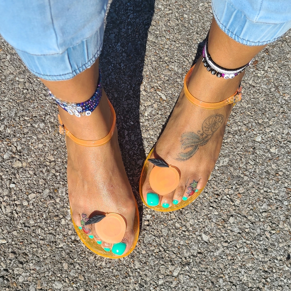 Peach Toe Thong Sandals